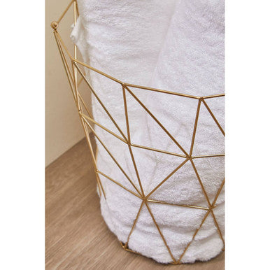Gold Finish Tall Storage Basket | Vertex