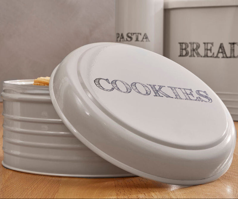 Cream Finish Round Biscuit Tin | Sketch