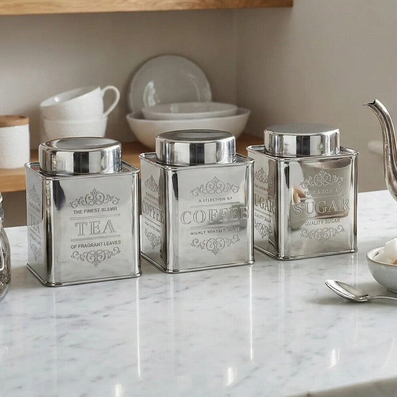Stainless Steel Tea Coffee and Sugar Set | Chai