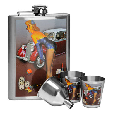 Pinup Hip 8Oz 2 Cups Flask Set | Bonnet