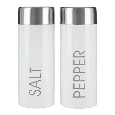 White Enamel Salt and Pepper Set | Liberty