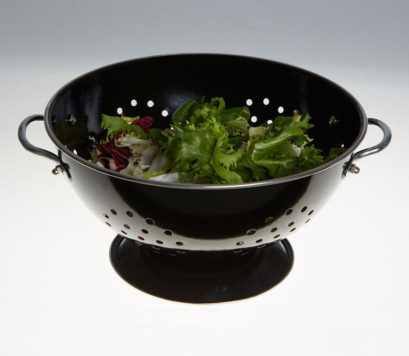Retro Black Enamel Colander | Hollis