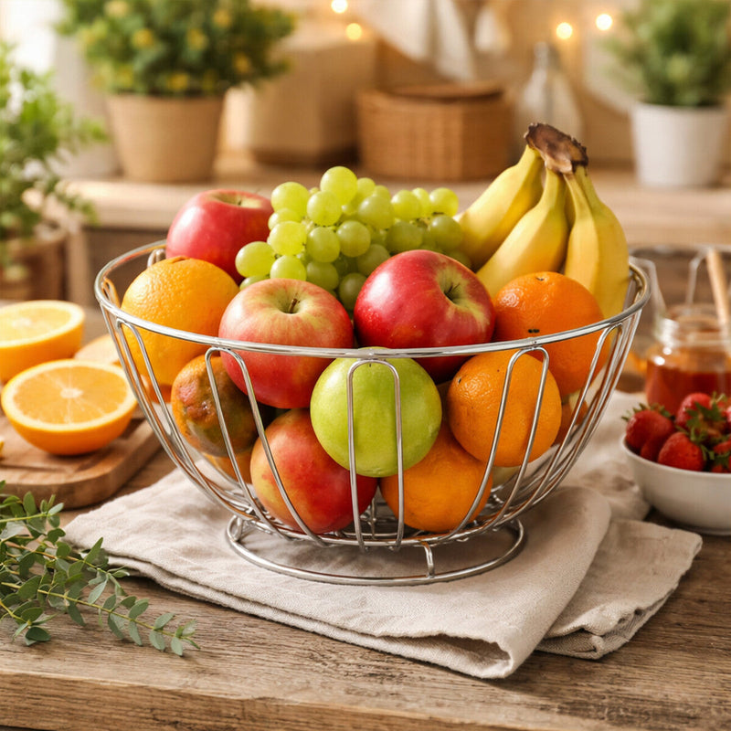 Chrome Round Fruit Basket | Avalon