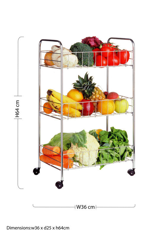 Chrome 3 Tier Storage Cart | Franco