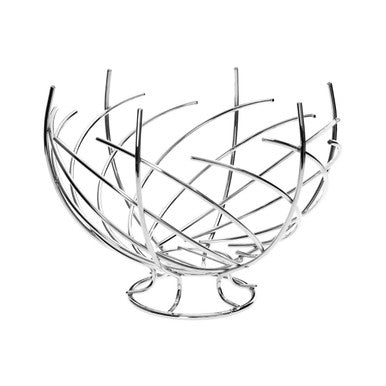Nest Shape Chrome Fruit Basket | Spiral Fruit Bowl