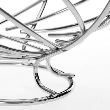 Nest Shape Chrome Fruit Basket | Spiral Fruit Bowl