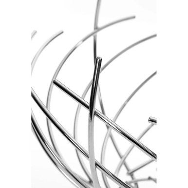 Nest Shape Chrome Fruit Basket | Spiral Fruit Bowl