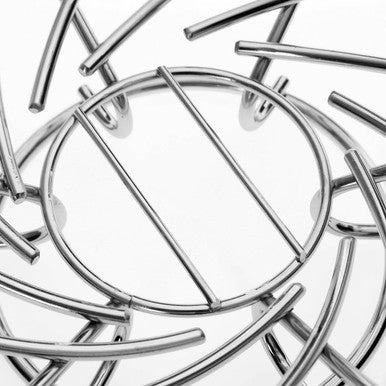 Nest Shape Chrome Fruit Basket | Spiral Fruit Bowl