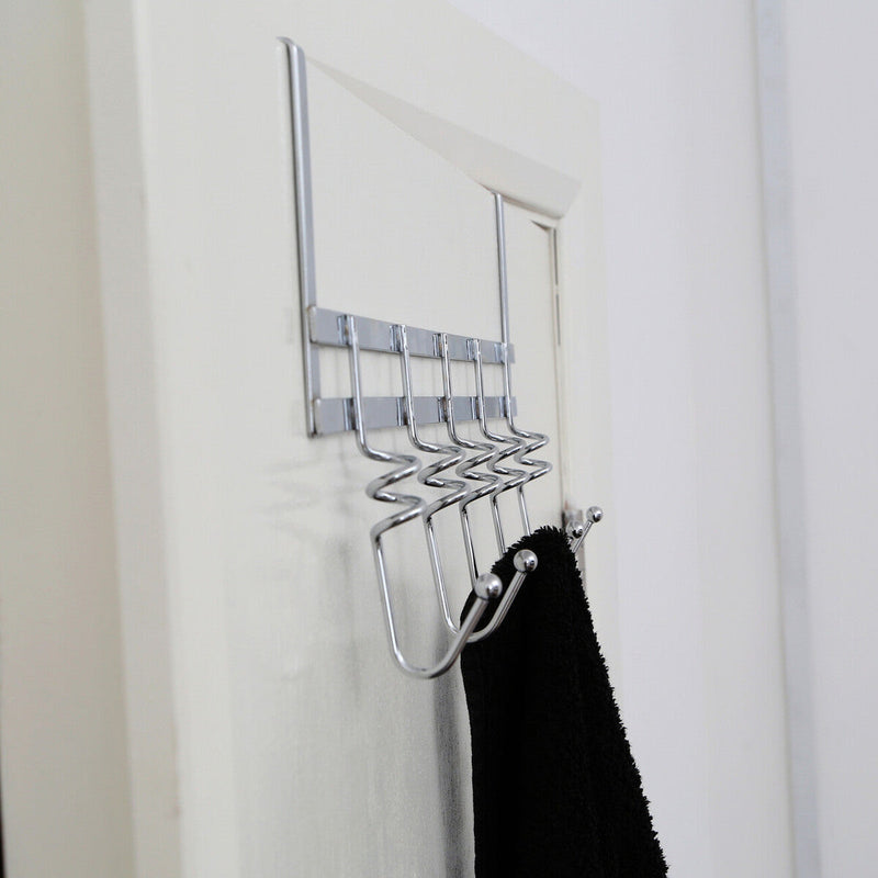 Chrome Over Door 5 Five Hook Swirl Hanger | Jaxen