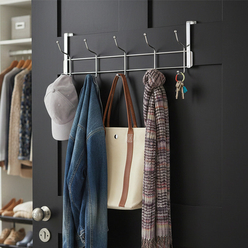 Ten Hook Over Door Chrome Hanger | Chic