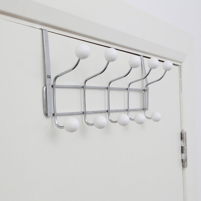 Chrome Over Door Hanger with Ten Ball Hooks | Jaxen