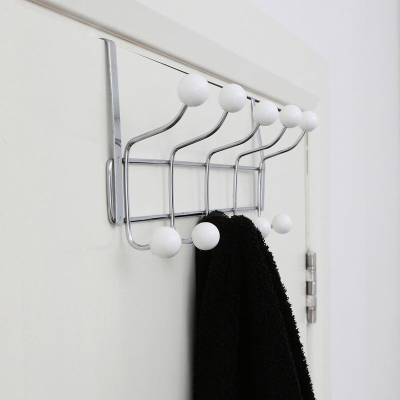 Chrome Over Door Hanger with Ten Ball Hooks | Jaxen