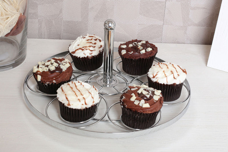 Swirl Chrome 6 Cup Cake Stand | Chrome Swirl