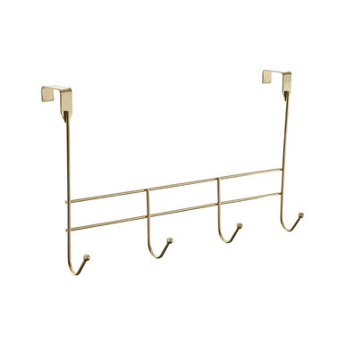 4 Hook Champagne Gold Over Door Hanger | Jaxen