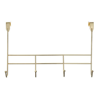 4 Hook Champagne Gold Over Door Hanger | Jaxen