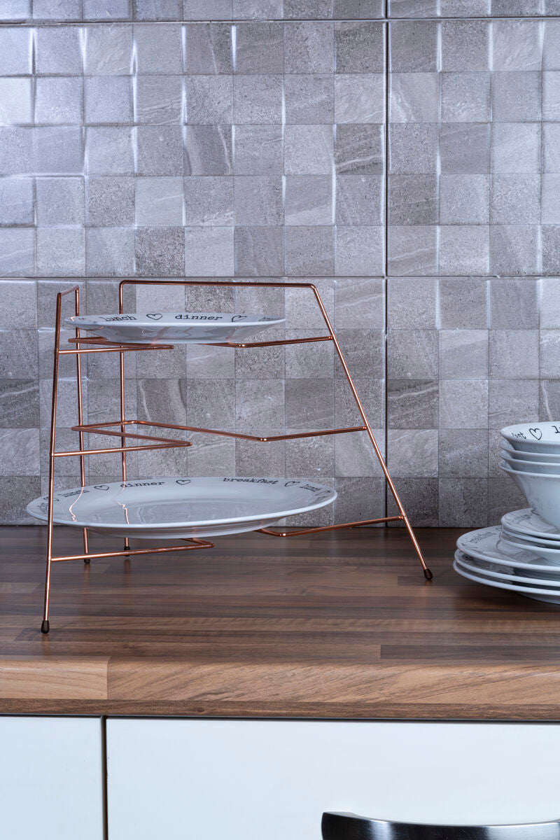 Copper Plated Corner Plate Rack | Rowan