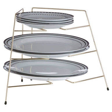 Gold Plated Corner Plate Rack | Rowan