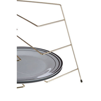 Gold Plated Corner Plate Rack | Rowan