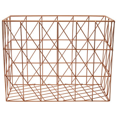 Copper Finish Cross Design Wire Basket | Vertex