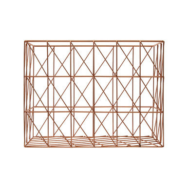 Copper Finish Cross Design Wire Basket | Vertex