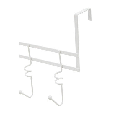Over Door White Hanger with Five Swirl Hooks | Jaxen