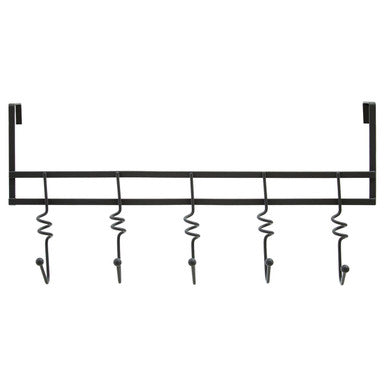 Matt Black Over Door 5 Hook Swirl Hanger | Jaxen