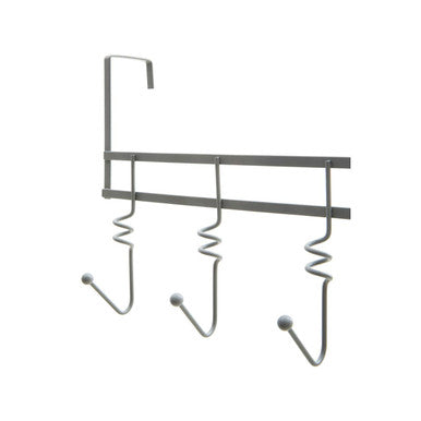 Over Door Grey Hanger with Five Swirl Hooks | Jaxen