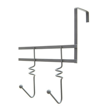 Over Door Grey Hanger with Five Swirl Hooks | Jaxen