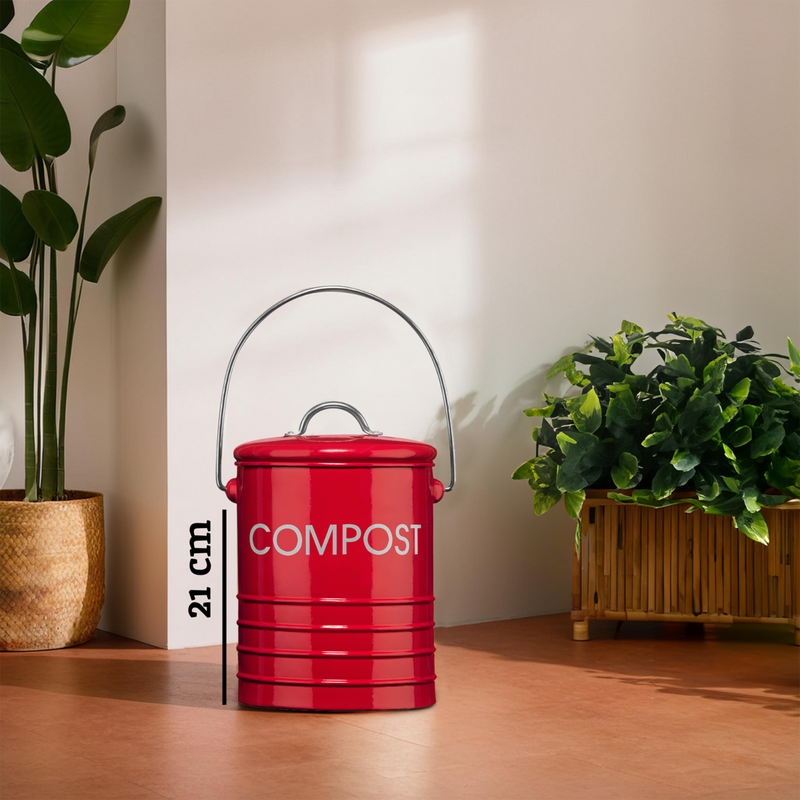 Madison Red Bin with Handle | Compost