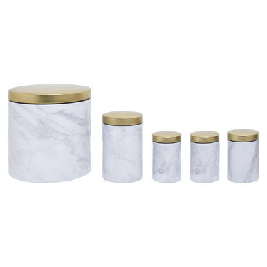 5 Piece Kitchen Storage Set in Marble Effect | Easton