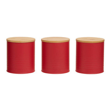 Set Of Three Red Canisters | Alton
