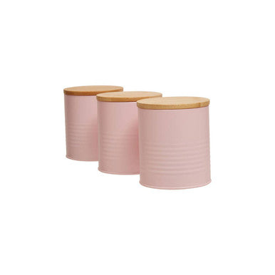 Set Of Three Pink Canisters | Alton