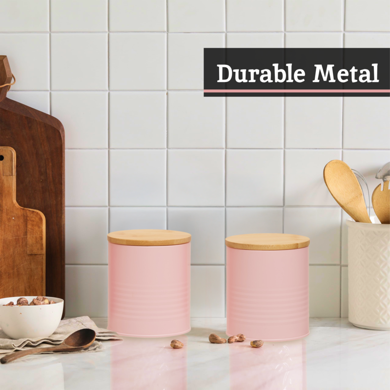 Set Of Three Pink Canisters | Alton