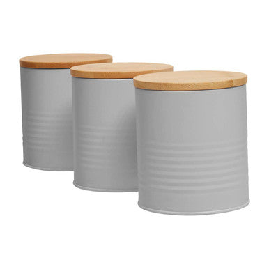 Set Of Three Grey Canisters | Alton