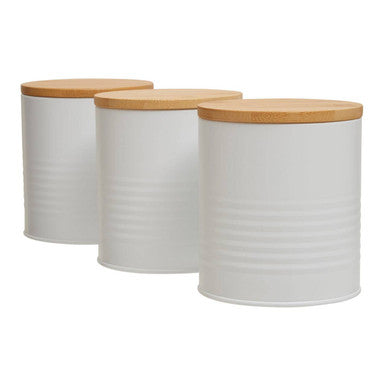 Set Of Three White Canisters | Alton