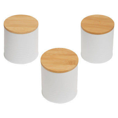 Set Of Three White Canisters | Alton