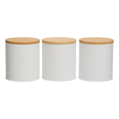 Set Of Three White Canisters | Alton