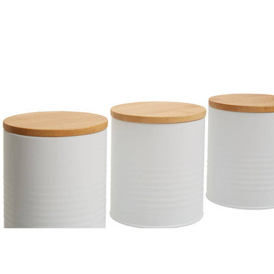 Set Of Three White Canisters | Alton