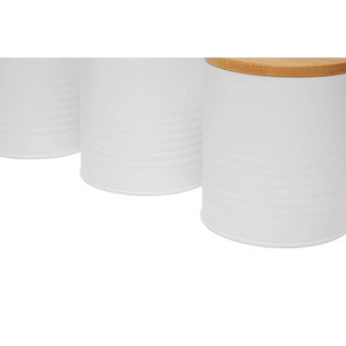 Set Of Three White Canisters | Alton