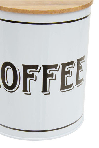 White Metal Coffee Canister | Grocer