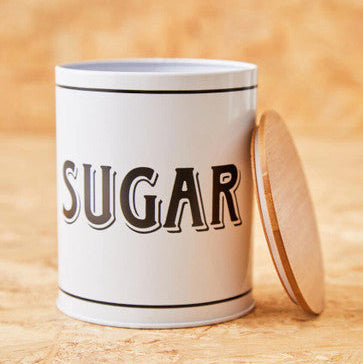 White Metal Sugar Canister | Grocer