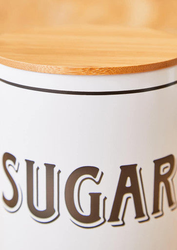 White Metal Sugar Canister | Grocer