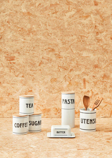 White Metal Sugar Canister | Grocer