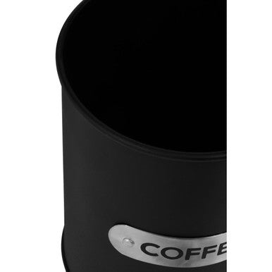 Black Enamel Coffee Canister with White Marble Lid | Liberty