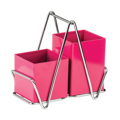 2 Compartment Hot Pink Cutlery Caddy | Cutlery Caddy 2 Compartment