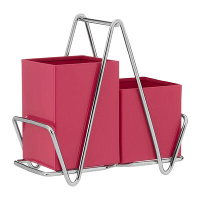 2 Compartment Hot Pink Cutlery Caddy | Cutlery Caddy 2 Compartment