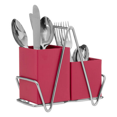 2 Compartment Hot Pink Cutlery Caddy | Cutlery Caddy 2 Compartment
