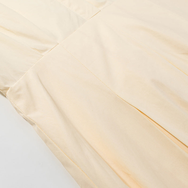 Women's Cotton Solid Color Long Sleeve Dress