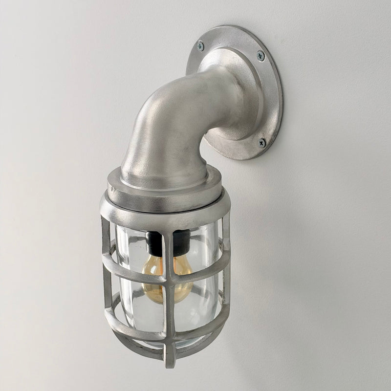 Beachamwell Raw Cast Swan Neck Wall Light - IP65