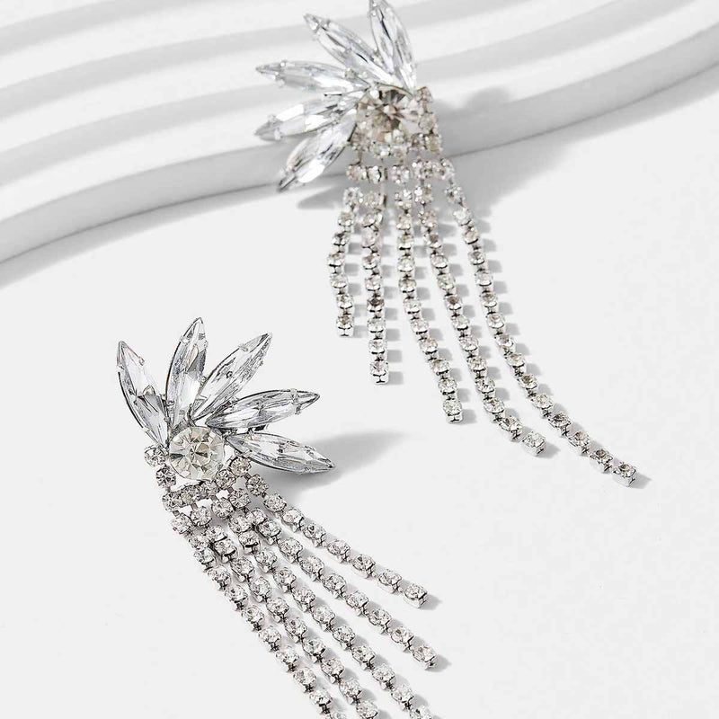 Tassel Multi-section Multi-layer Elongated Overlapping Earrings